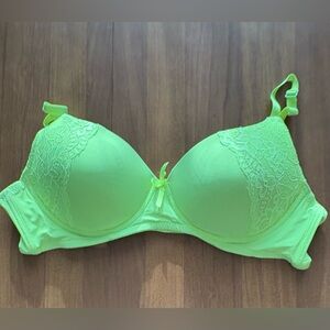 Konga Vibrant Lime Green Bra with Lace Detail